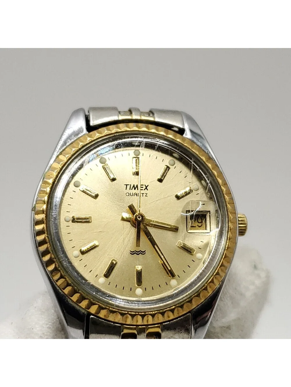 Vintage 1993 Timex Quartz Womens Watch 24mm Two-Tone Date Dial New Battery